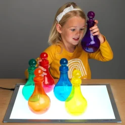 Colored Plastic Potion Bottles - 6 Pack
