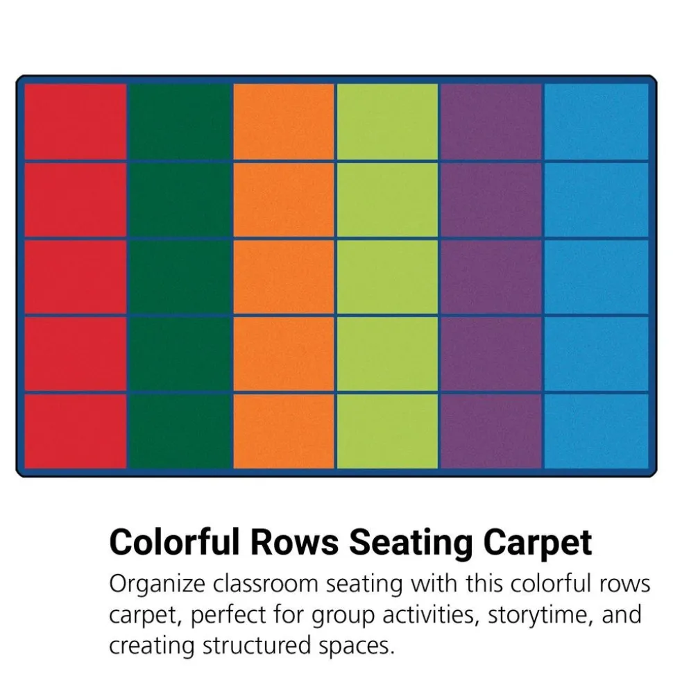 Colorful Rows Seating 8'4" x 13'4" Rectangle Premium Carpet