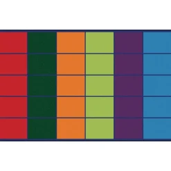 Colorful Rows Seating 6' x 9' Rectangle Premium Carpet