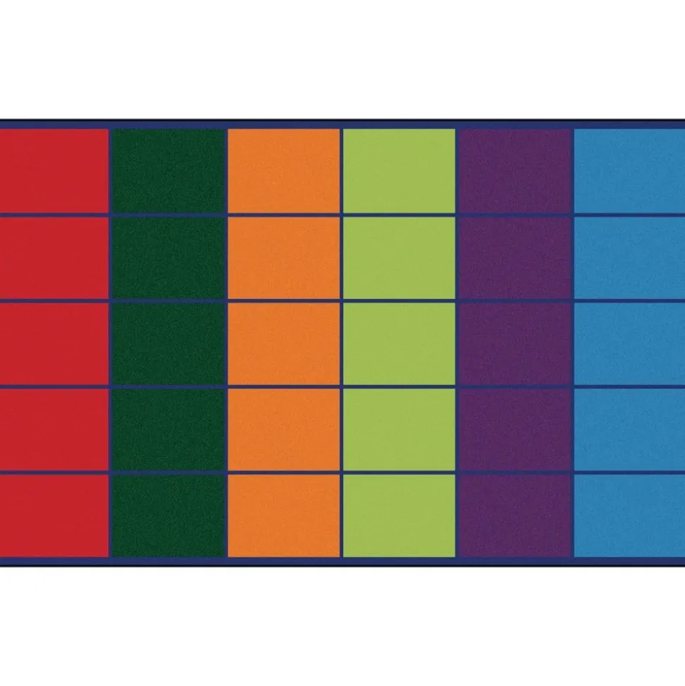 Colorful Rows Seating 6' x 9' Rectangle Premium Carpet