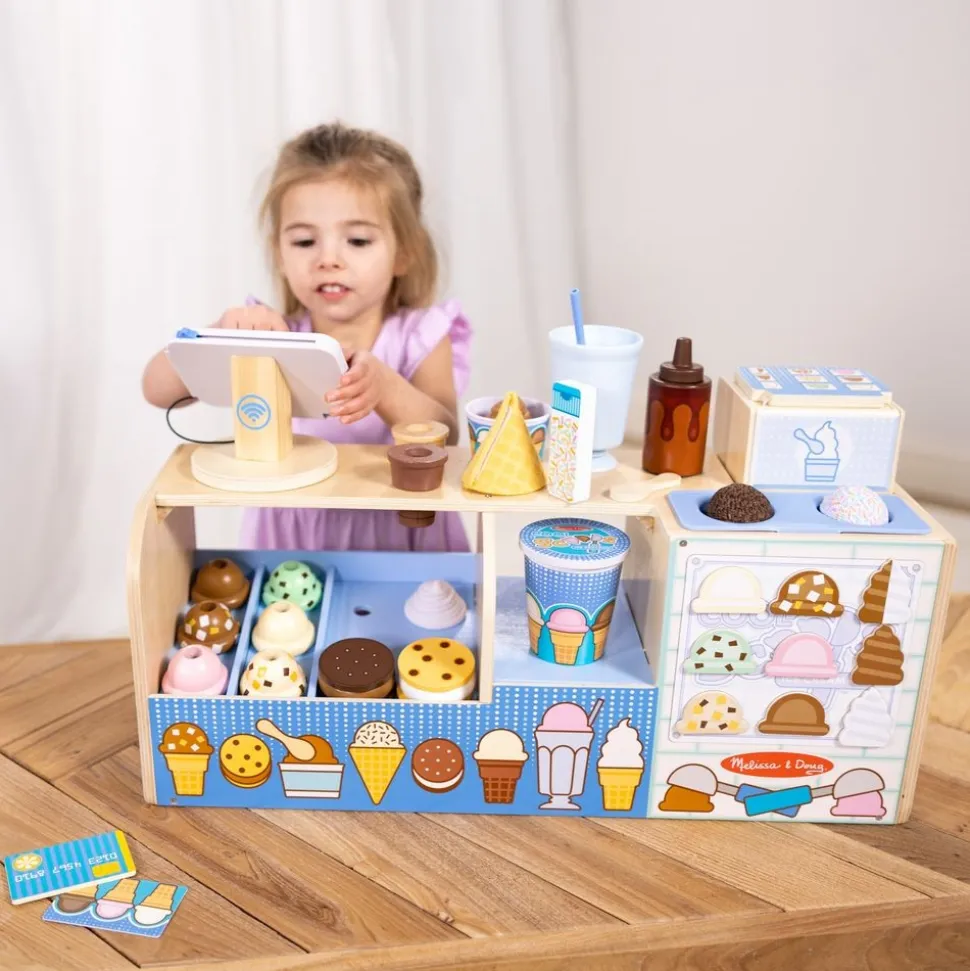 Cool Scoops Ice Creamery Wooden Counter