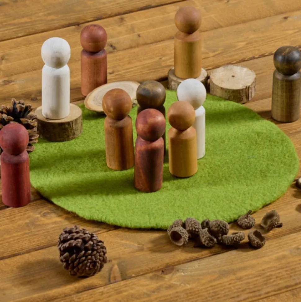 Cosy Multicultural Wooden Peg People - Set of 10