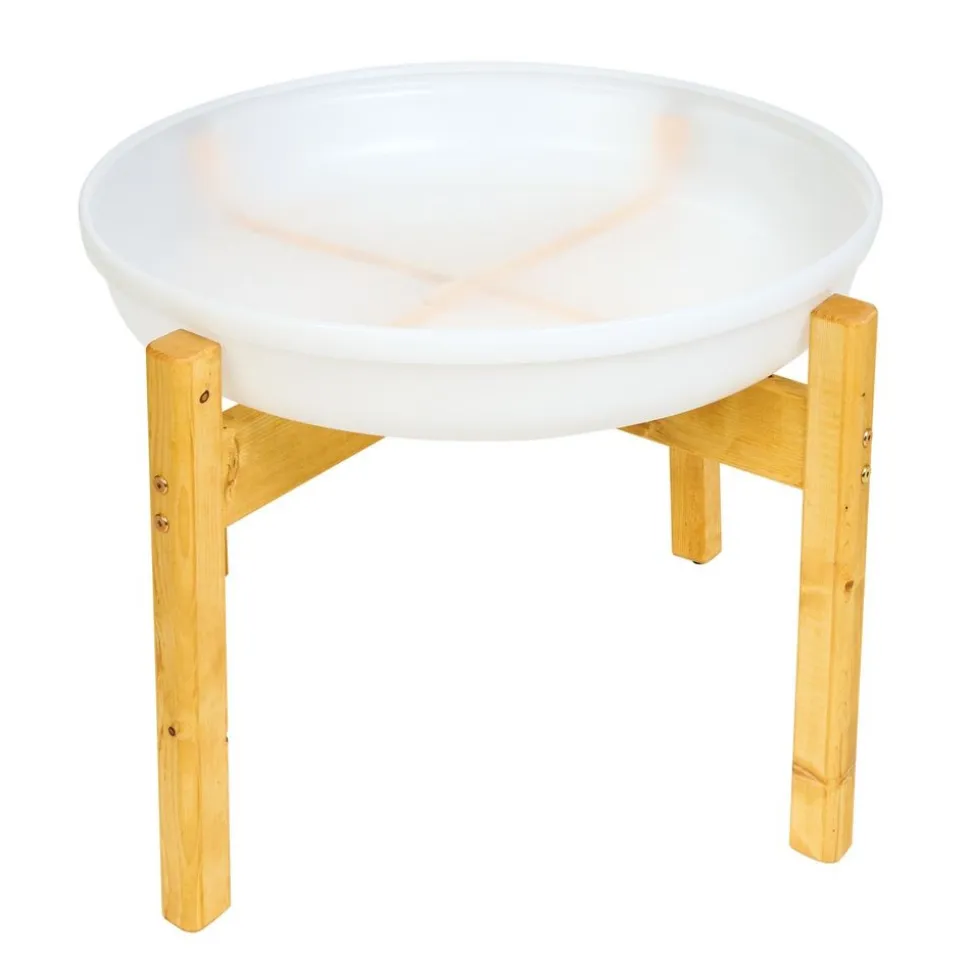 Cosy White Tuff Tray with Wood Stand
