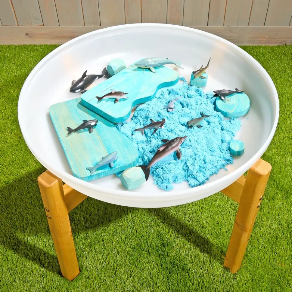 Cosy White Tuff Tray with Wood Stand