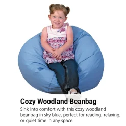 26" Cozy Woodland Beanbag - Sky Blue