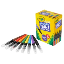 Crayola® No Drip Paint Brush Pens, 40 Count, 8 Colors