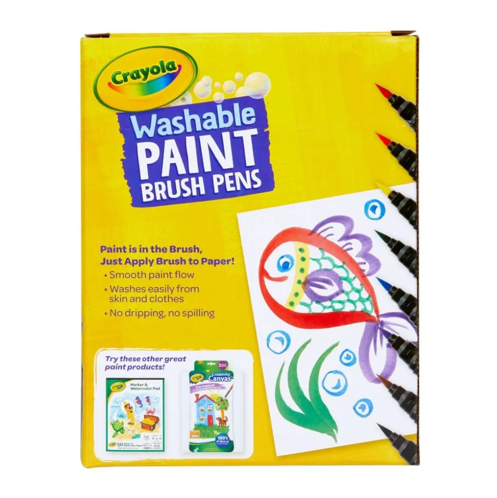 Crayola® No Drip Paint Brush Pens, 40 Count, 8 Colors