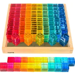 100 Cube Gems in Mirror Tray