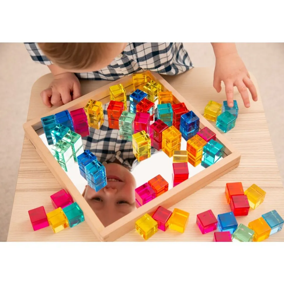 100 Cube Gems in Mirror Tray