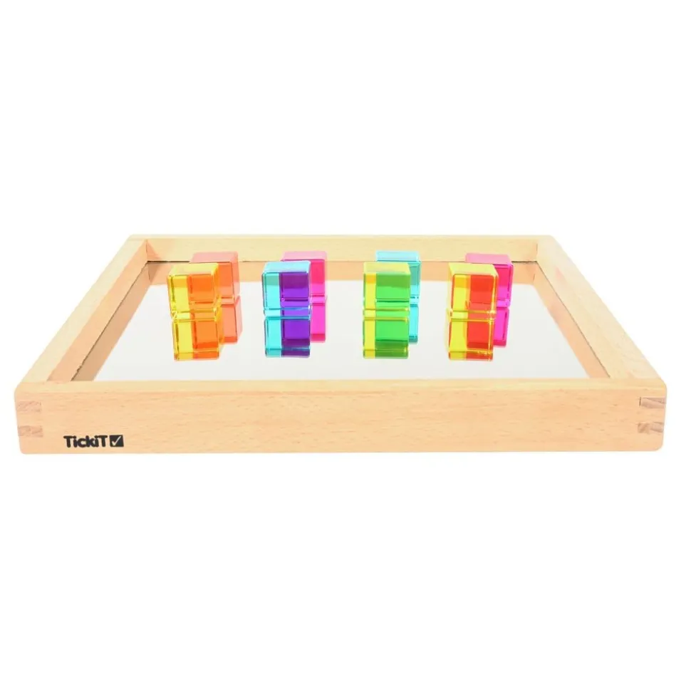 100 Cube Gems in Mirror Tray