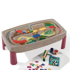 Deluxe Canyon Road Train and Track Table - Lid Covered 3 Piece Train Set