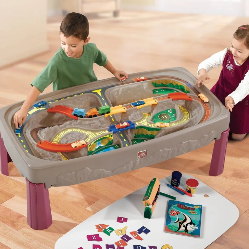 Deluxe Canyon Road Train and Track Table - Lid Covered 3 Piece Train Set
