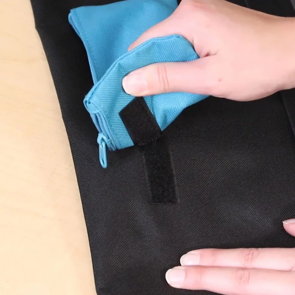 Deluxe Chair Pockets with Pencil Case - 6 Pack - Black/Turquoise