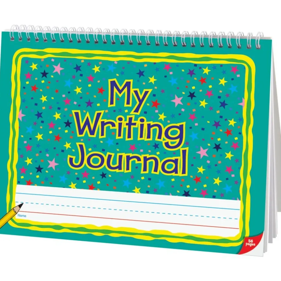Deluxe Spiral Landscape Writing Journals (Teal Star Cover) - 112 Pages