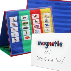 Desktop Pocket Charts, Stand and Magnetic Board Kit - 1 stand, 2 pocket charts, 1 board