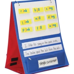 Desktop Stand With Flip Magnetic Boards And Storage Pockets - 1 stand, 3 boards