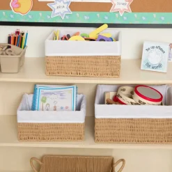 Discount School Supply® Paper Rope Baskets with Fabric Lining - Set of 3