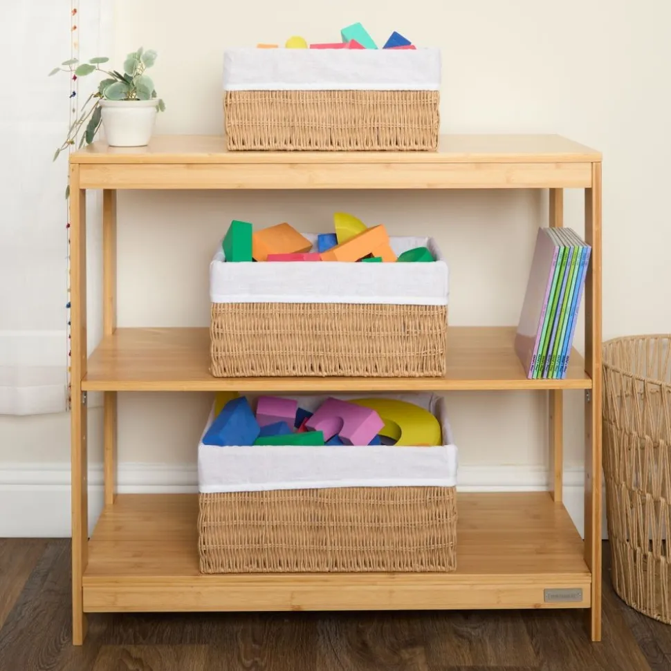 Discount School Supply® Paper Rope Baskets with Fabric Lining - Set of 3