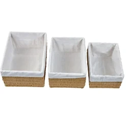 Discount School Supply® Paper Rope Baskets with Fabric Lining - Set of 3
