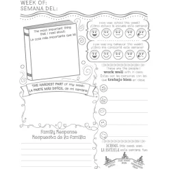 Dual Language Weekly Family Journals (Lenguaje Dual - Diarios Semanal de la Familia) - 12 Journals