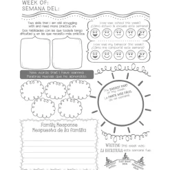 Dual Language Weekly Family Journals (Lenguaje Dual - Diarios Semanal de la Familia) - 12 Journals