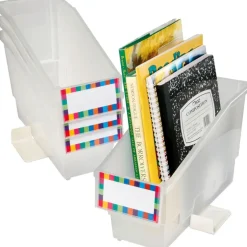 Durable Book And Binder Holder With Stabilizer Wing and Label Holder™ - Clear - 4 bins, 8 labels