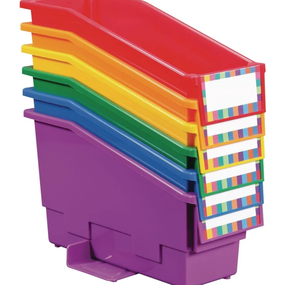 Durable Book & Binder Holders + Stabilizer Wing & Label Holder, Set of 6 - Primary