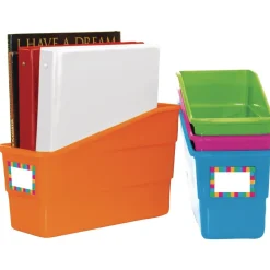 Durable Magazine, Book, Folder, File and Binder Holders - Bright Neon Pop! Colors Set of 4