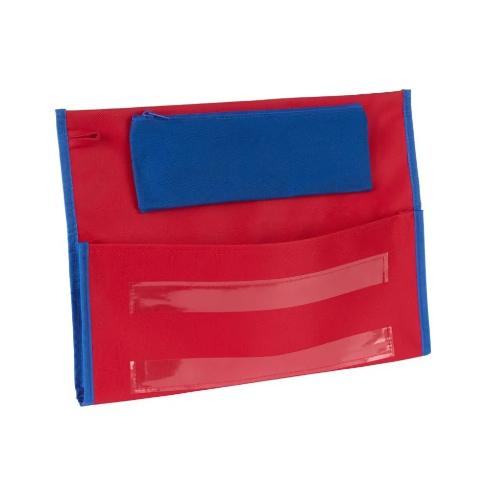 Early Childhood Deluxe Chair Pockets with Pencil Case- 6 Pack - Red/Blue