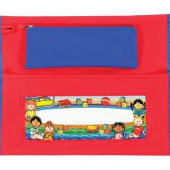 Early Childhood Deluxe Chair Pockets with Pencil Case- 36 Pack - Red/Blue