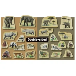 Endangered Animal Families Wood Characters - 12pcs