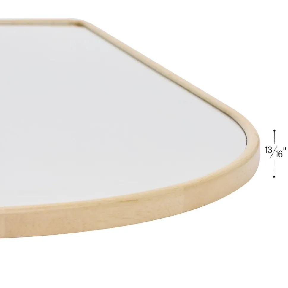 Environments® Arched Wall Hanging Acrylic Mirror with Wood Frame - Natural