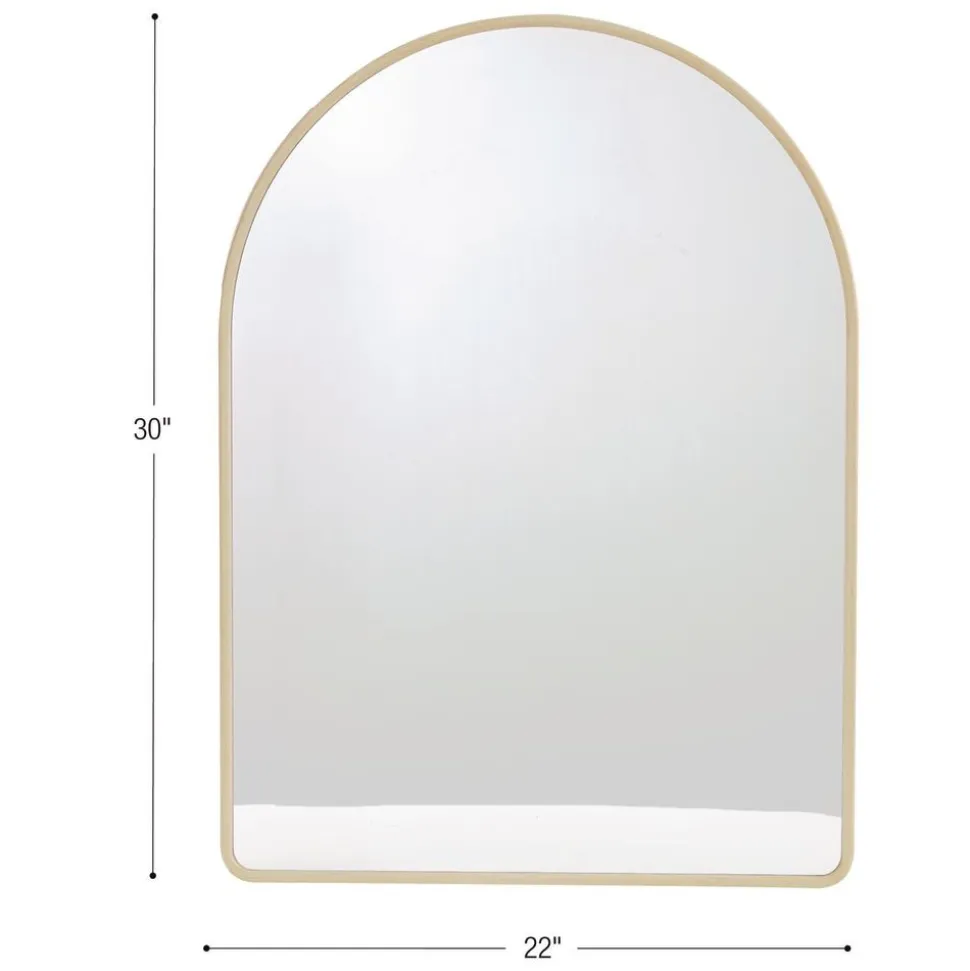 Environments® Arched Wall Hanging Acrylic Mirror with Wood Frame - Natural