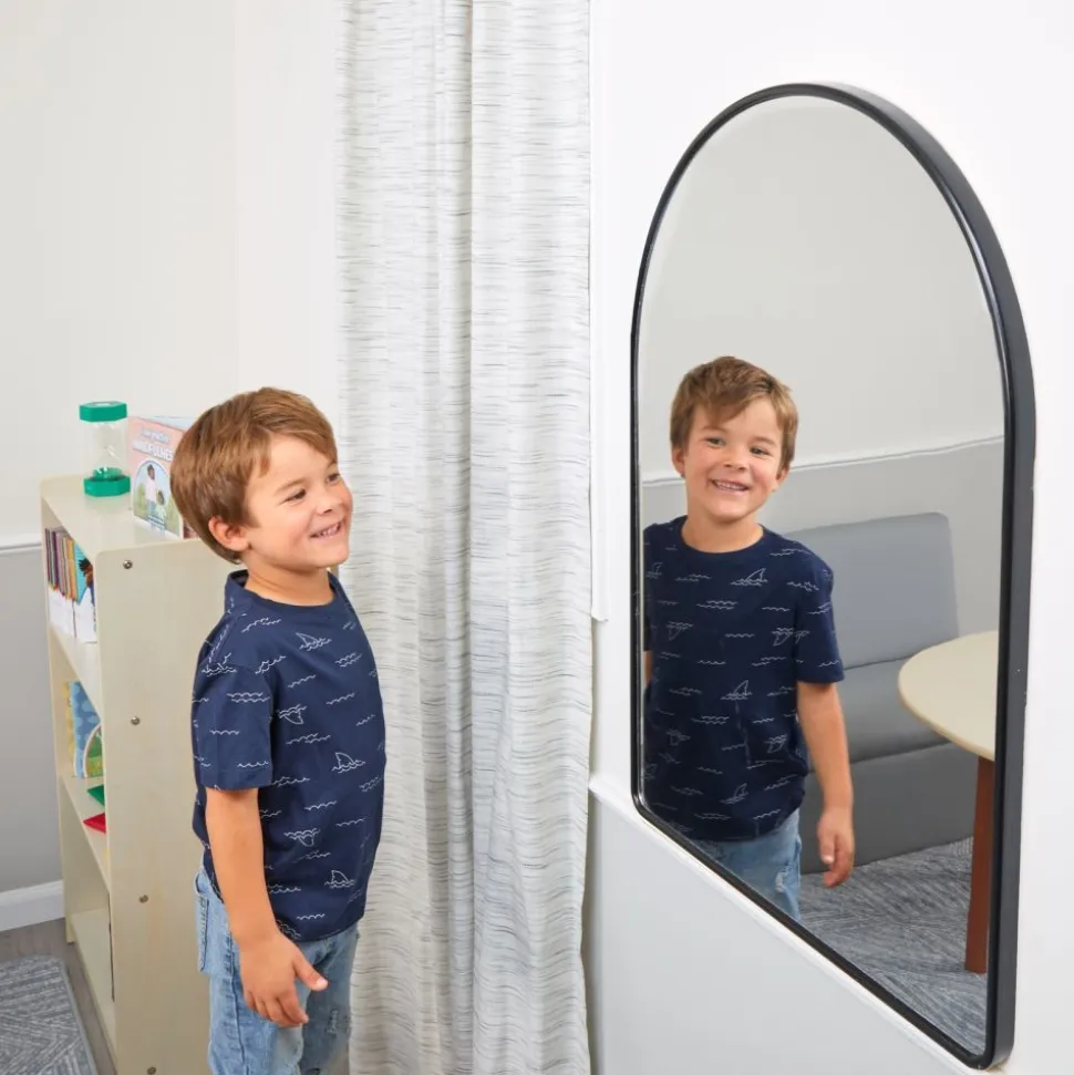 Environments® Arched Wall Hanging Acrylic Mirror with Wood Frame - Black