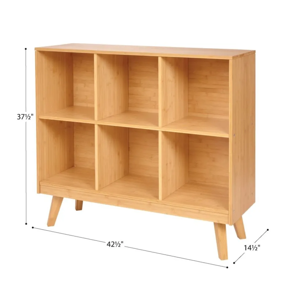 Environments® Bamboo Free Standing Storage Unit - 6 cubbies