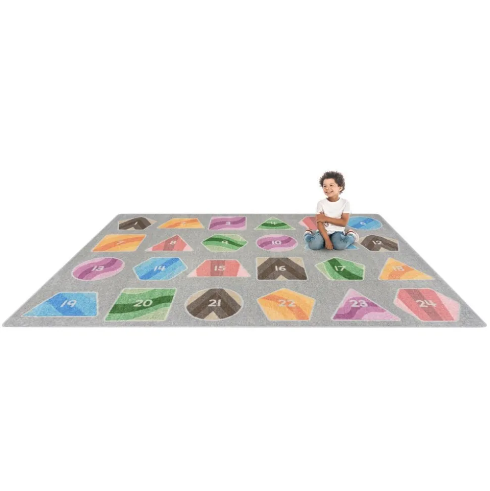 Environments® Boho Geometric Number Sit Spots Rug 5'4" X 7'8"