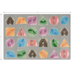 Environments® Boho Geometric Number Sit Spots Rug 5'4" X 7'8"