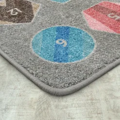 Environments® Boho Geometric Number Sit Spots Rug 5'4