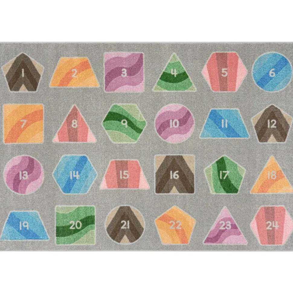 Environments® Boho Geometric Number Sit Spots Rug 5'4" X 7'8"