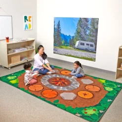 Environments® Campfire Rectangular 6' x 9' Pixel Perfect Carpet