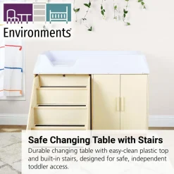 Environments® Changing Table with Plastic Top and Stairs