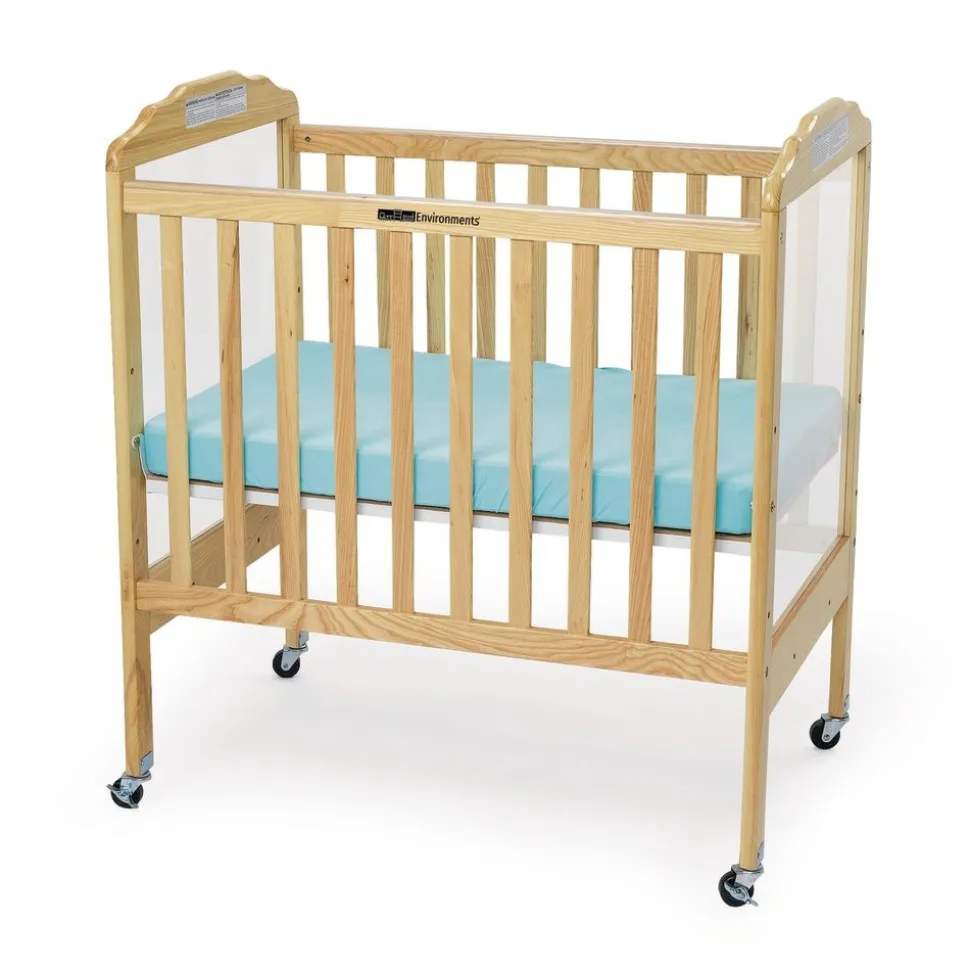 Environments® Compact Adjustable Clear View Crib with Mattress