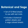 Environments® DreamStages™ Botanical + Sage Cotton Rest Mat Sheets - Set of 12