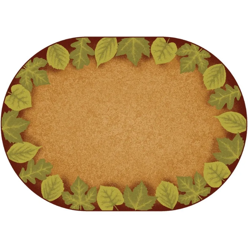 Environments® Earthtones Leaf Places Carpet - 8'3" x 11'8" Oval