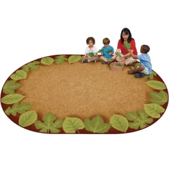 Environments® Earthtones Leaf Places Carpet - 8'3" x 11'8" Oval