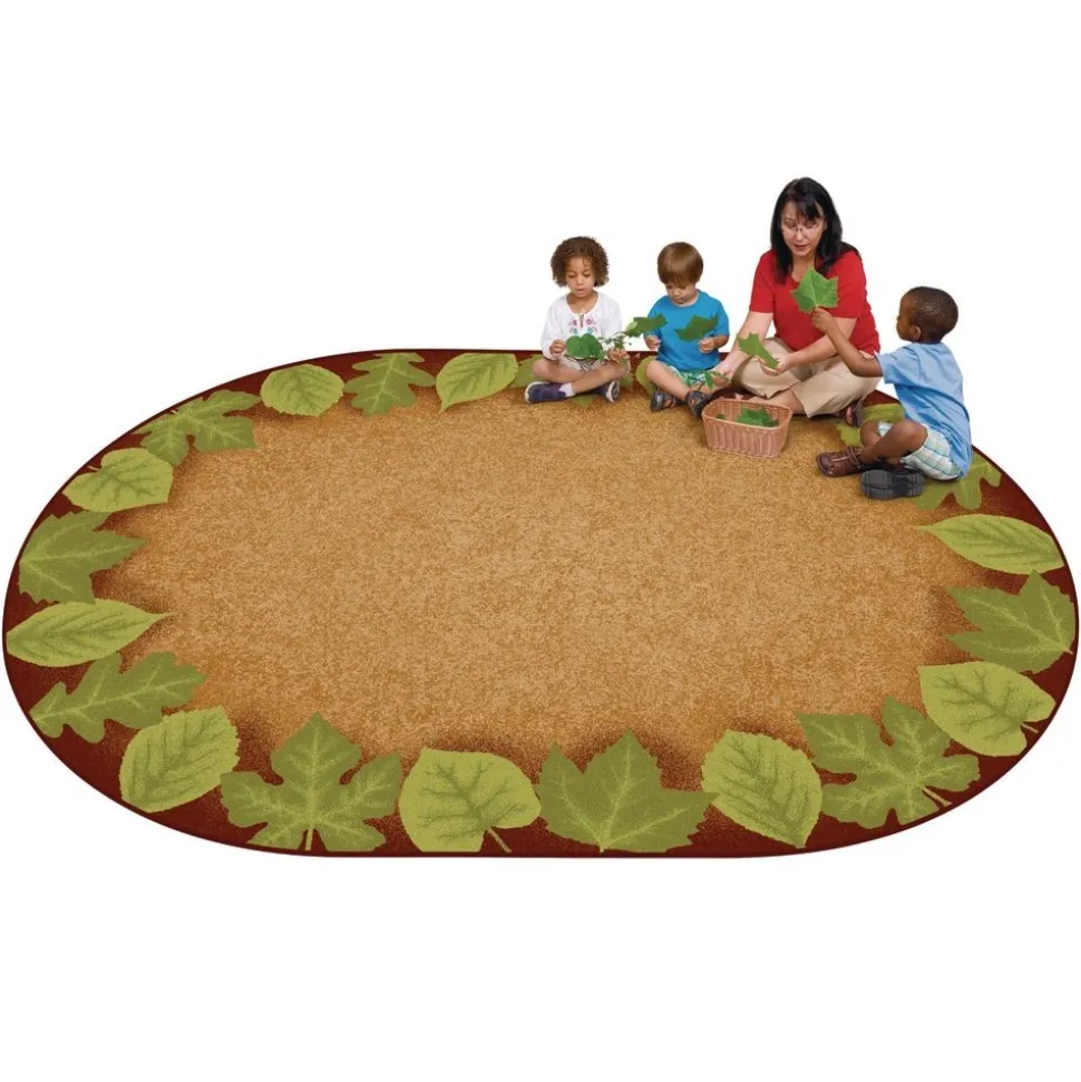 Environments® Earthtones Leaf Places Carpet - 8'3" x 11'8" Oval