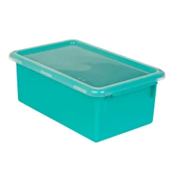 Environments® GemLuxe™ Easy Label Bin With Lid - Turquoise
