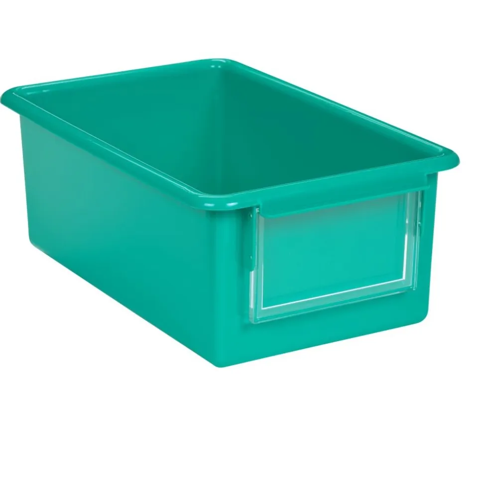 Environments® GemLuxe™ Easy Label Bin With Lid - Turquoise