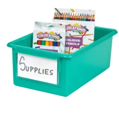 Environments® GemLuxe™ Easy Label Bin With Lid - Turquoise