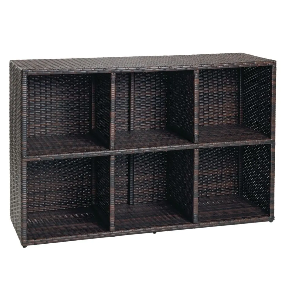 Environments® Indoor-Outdoor Wicker-Look Storage Shelf with 6 Cubbies